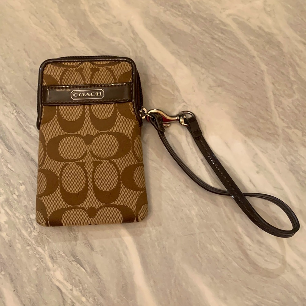Coach Signature Collection North/South universal phone case with zip top